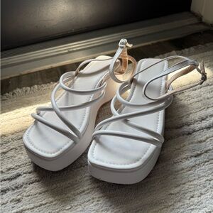 Strappy White Platform Sandals